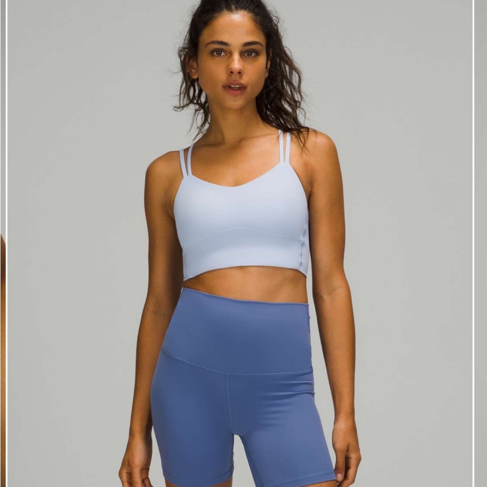 Lululemon Like a Cloud Bra Long Line Blue Linen